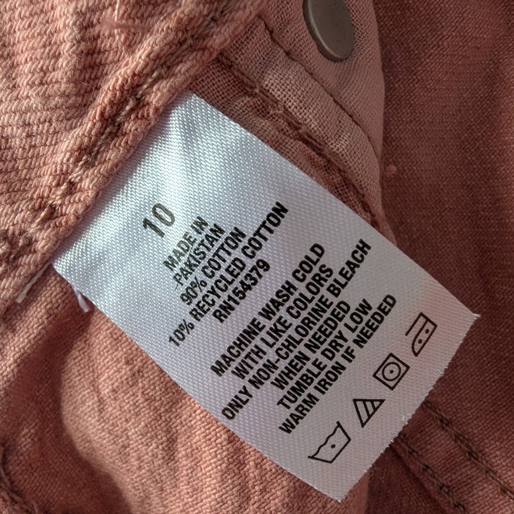 Aeropostale 90s High Rise Cut Off Denim Shorts Pink Distressed Raw Hem Size 10 - Picture 5 of 8